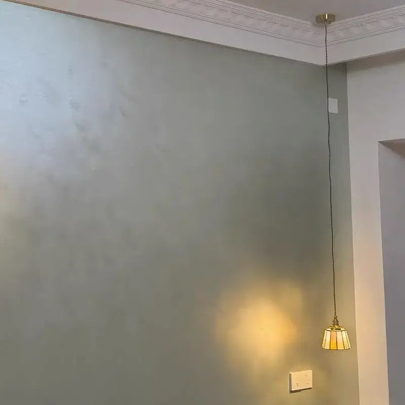 Suspension vintage en verre et cuivre design éclatant chic