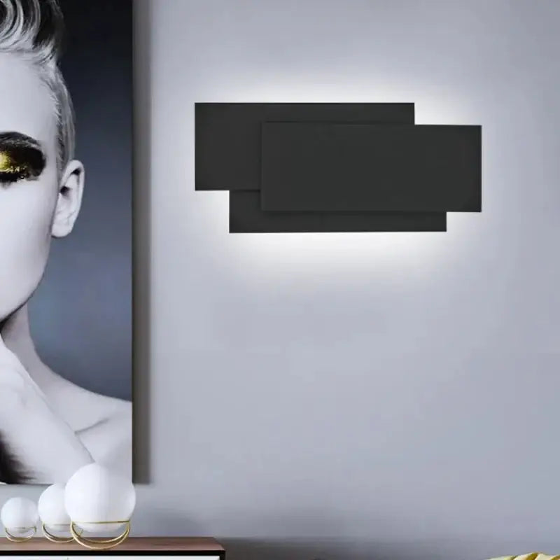 Applique murale led rectangles design moderne noir