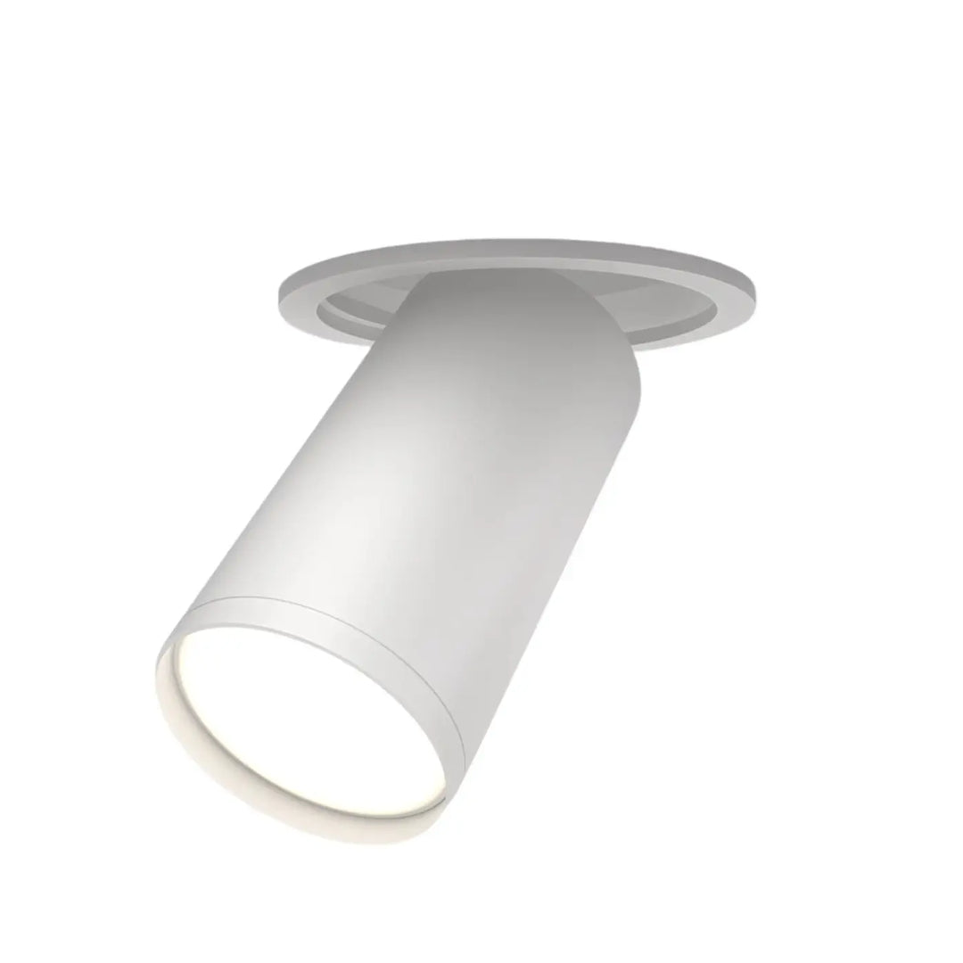 Projecteur semi-encastré en aluminium blanc focus s style contemporain avec tête orientable et finition mate