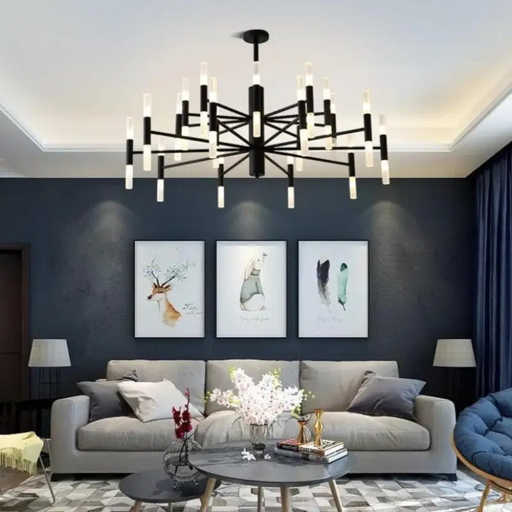 Grand Plafonnier LED Salon à Étages Tubes