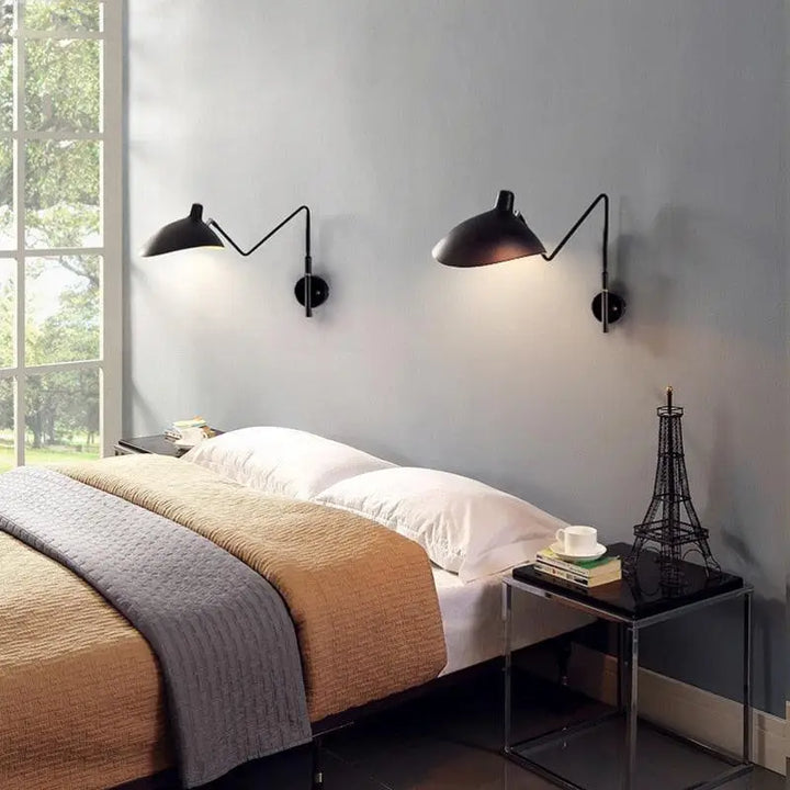 Grande Applique Murale Industrielle Aluminium Noir
