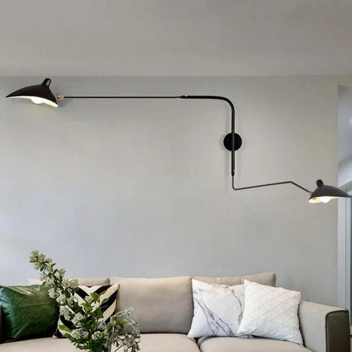 Grande Applique Murale Industrielle Aluminium Noir