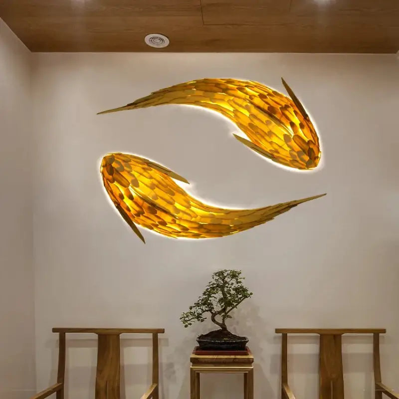 Grande Applique Murale LED En Forme De Poisson Carpe Koi Élégante