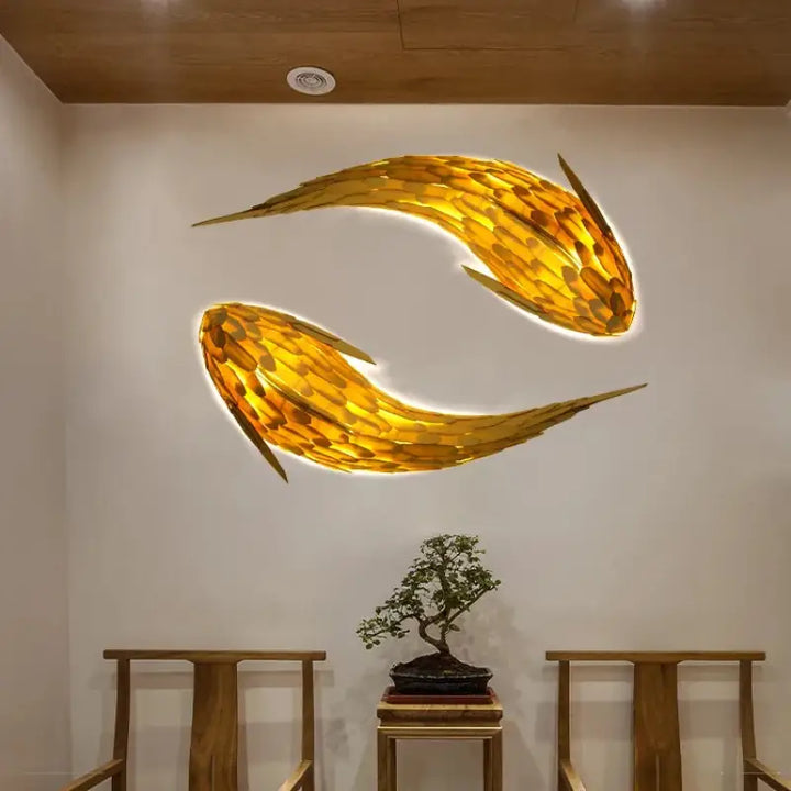 Grande Applique Murale LED En Forme De Poisson Carpe Koi Élégante