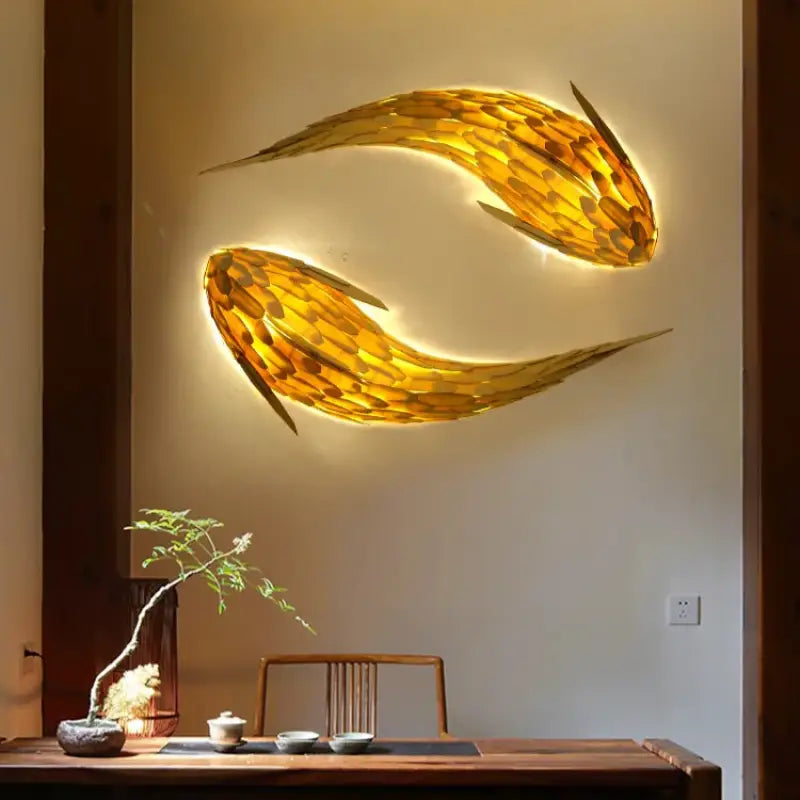 Grande Applique Murale LED En Forme De Poisson Carpe Koi Élégante