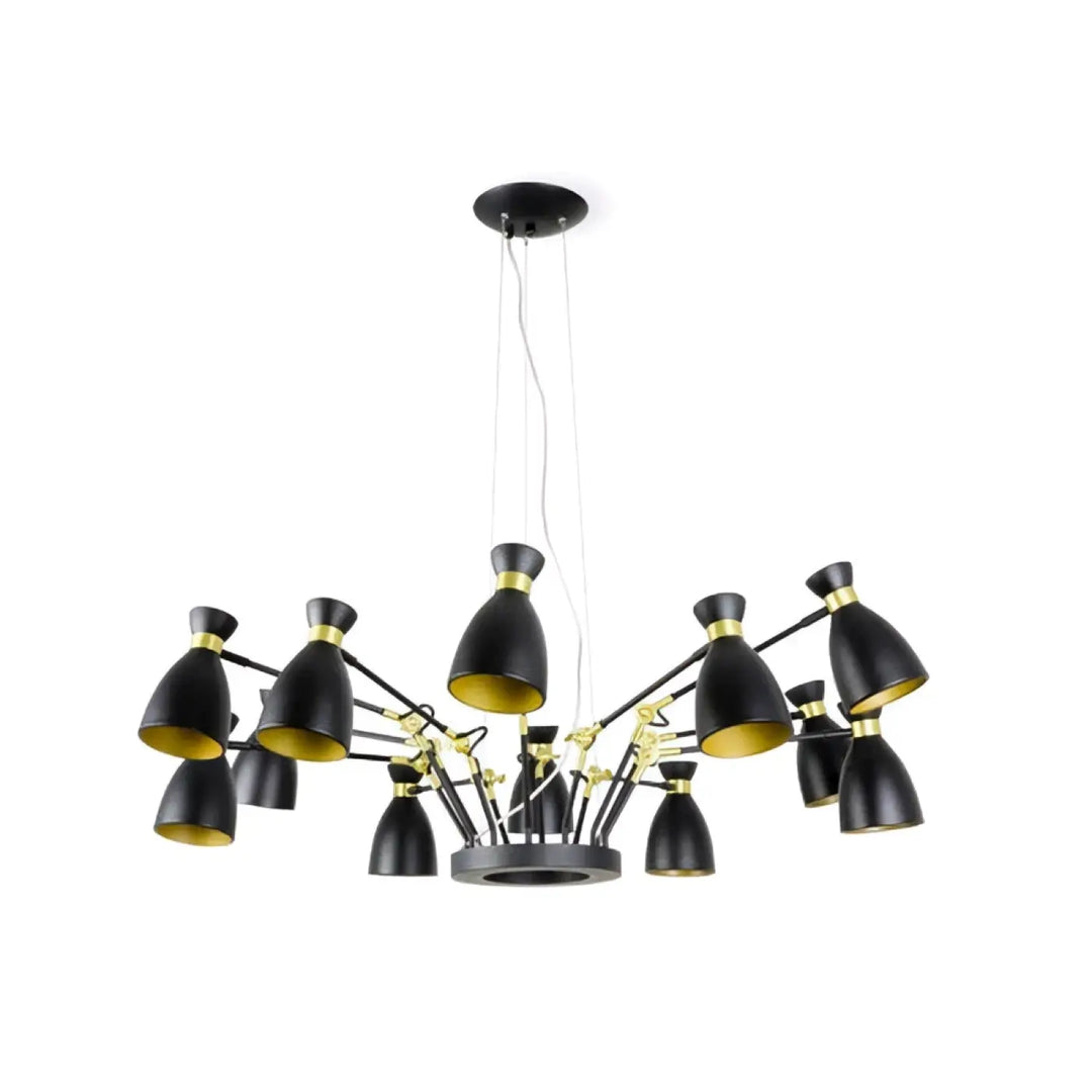 Suspension Retro 12L noir et or de Faro Barcelona