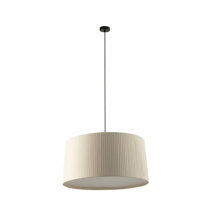 Suspension Samba 700 noire, abat-jour enrubanné beige, de Faro Barcelona