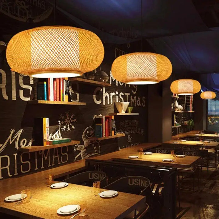 Grande Suspension Rotin Luminaire XXL Style Bohème