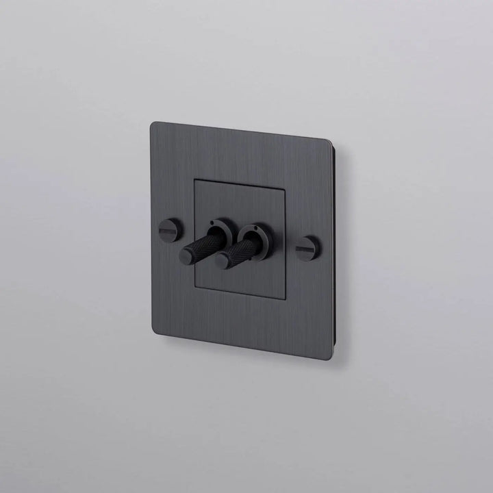 Interrupteur à levier Double Toggle sans logo bronze fumé #couleur_gris