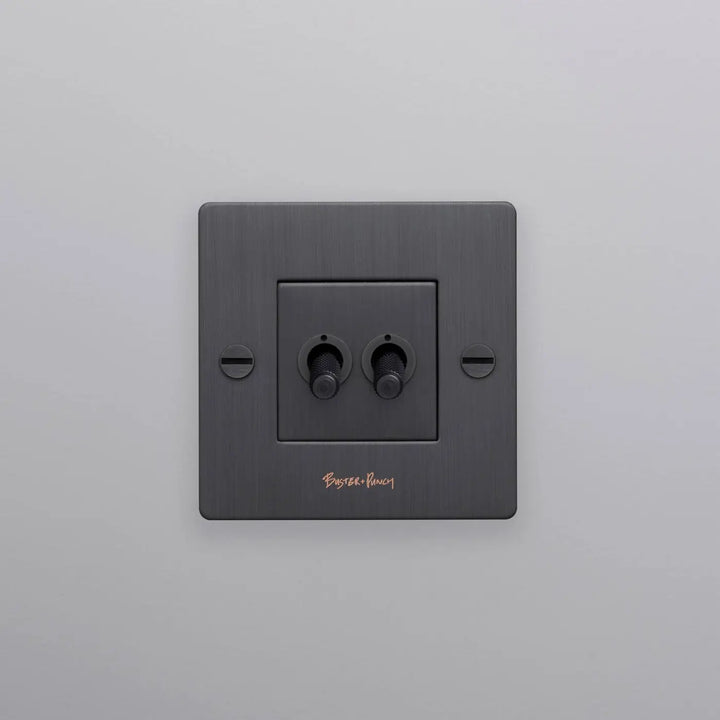 Interrupteur à levier Double Toggle bronze fumé #couleur_gris