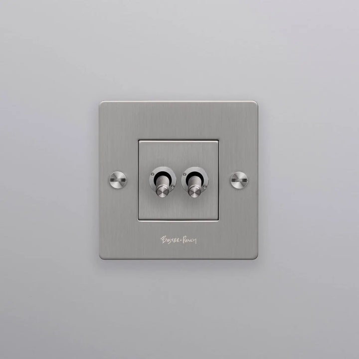 Interrupteur à levier Double Toggle en acier #couleur_argent