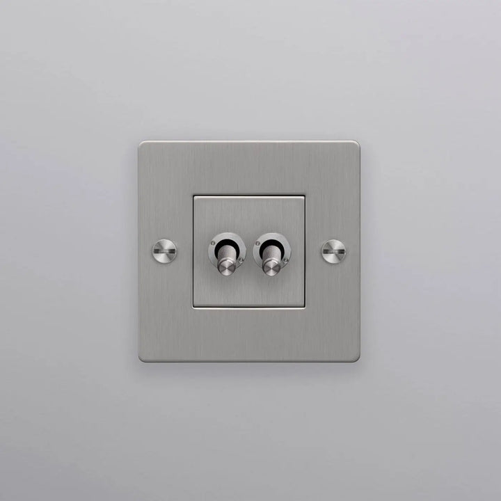 Interrupteur à levier Double Toggle sans logo en acier #couleur_argent