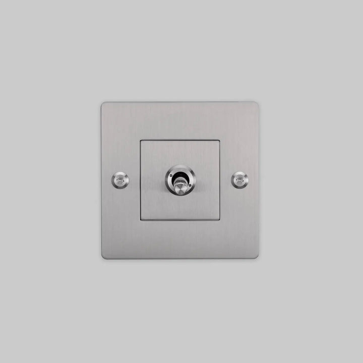 Interrupteur à levier Toggle à gravure alignée sans logo en acier #couleur_argent