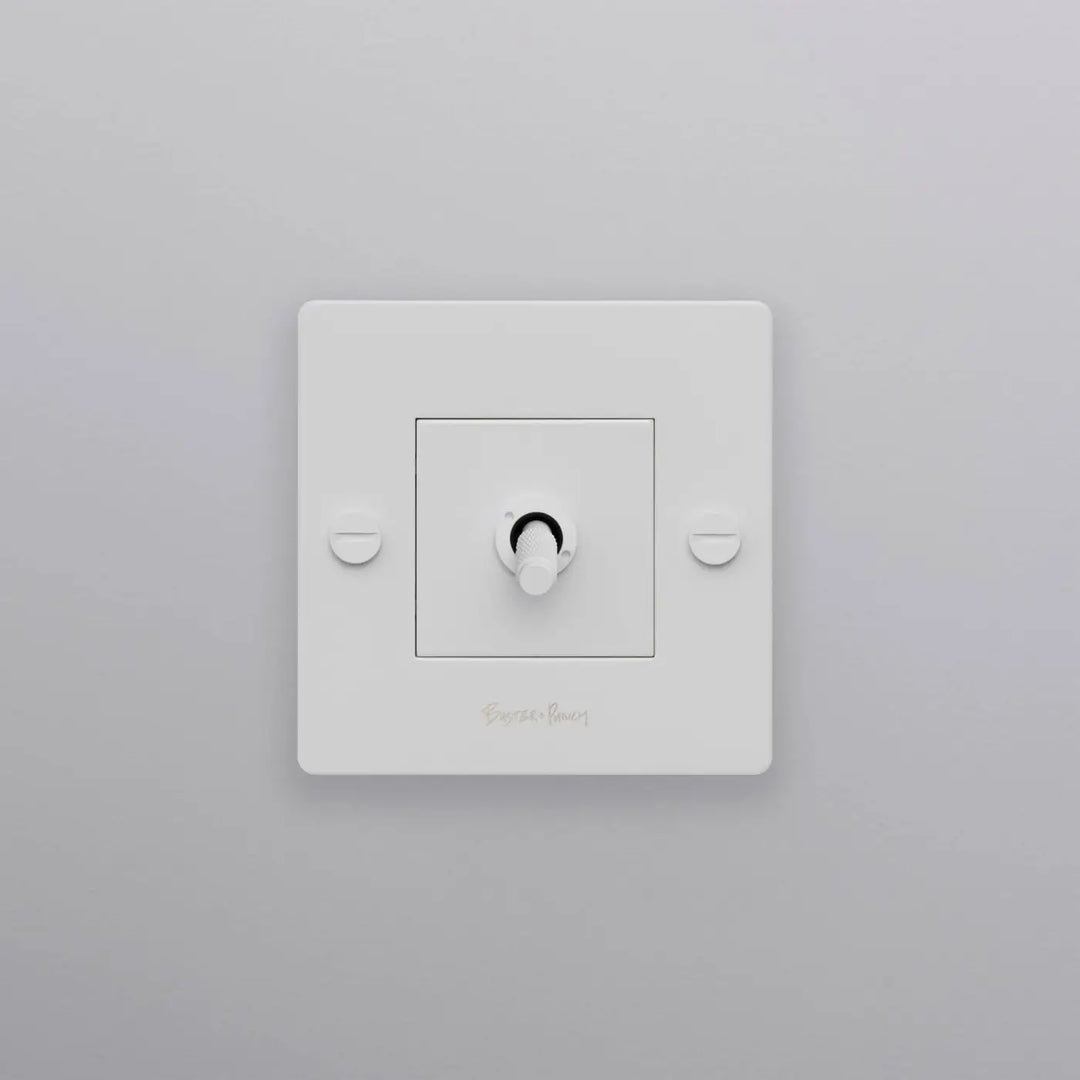 Interrupteur à levier Toggle à gravure quadrillée blanc #couleur_blanc