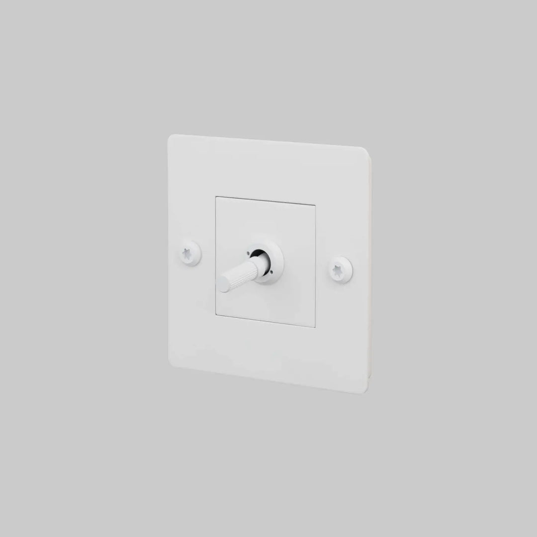 Interrupteur à levier Toggle à gravure alignée sans logo blanc #couleur_blanc