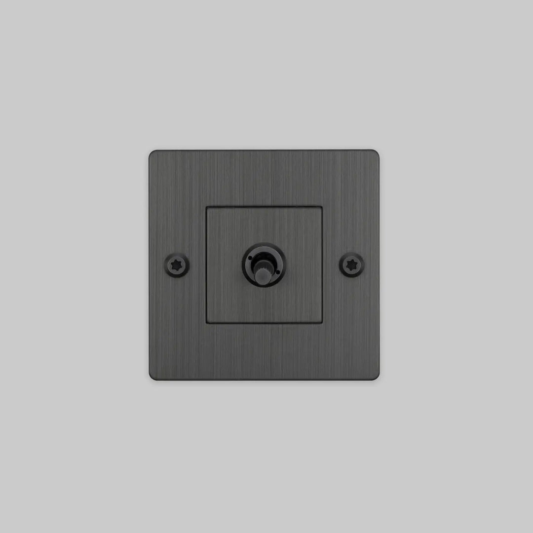 Interrupteur à levier Toggle à gravure alignée sans logo bronze fumé #couleur_gris