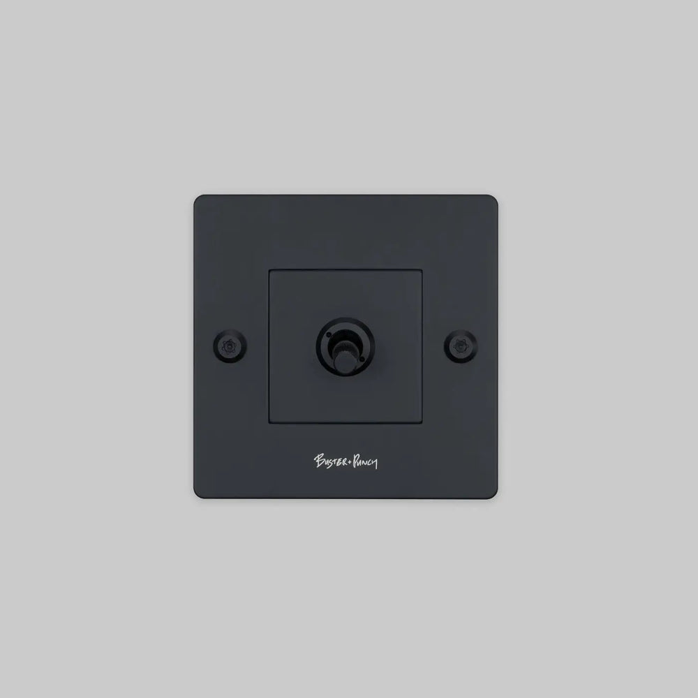 Interrupteur à levier Toggle à gravure alignée avec logo noir #couleur_noir