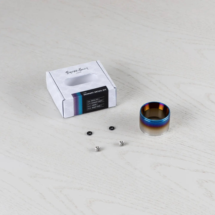 Kit de détails Exhaust finition acier brûlé déballé #couleur_multicolore