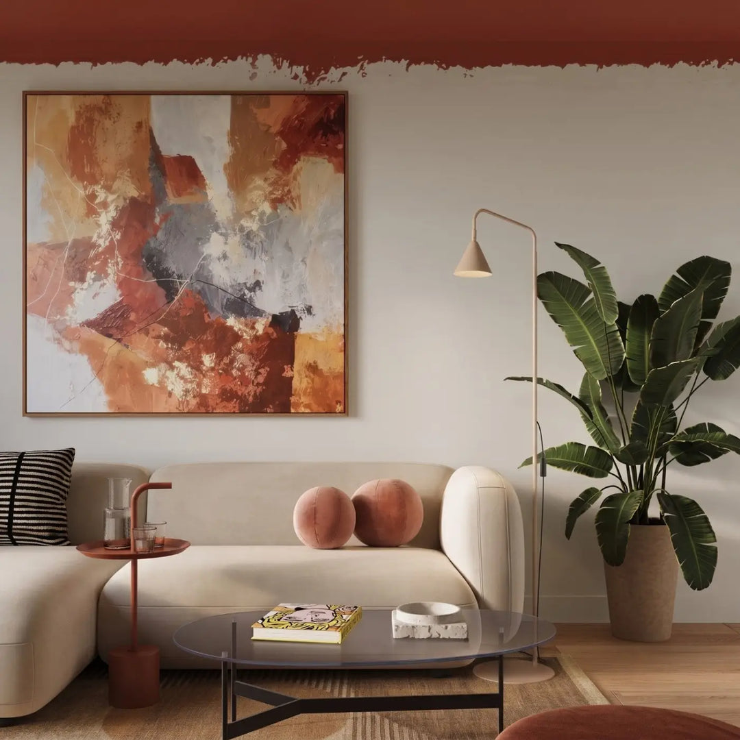 Lampadaire taupe dans un salon