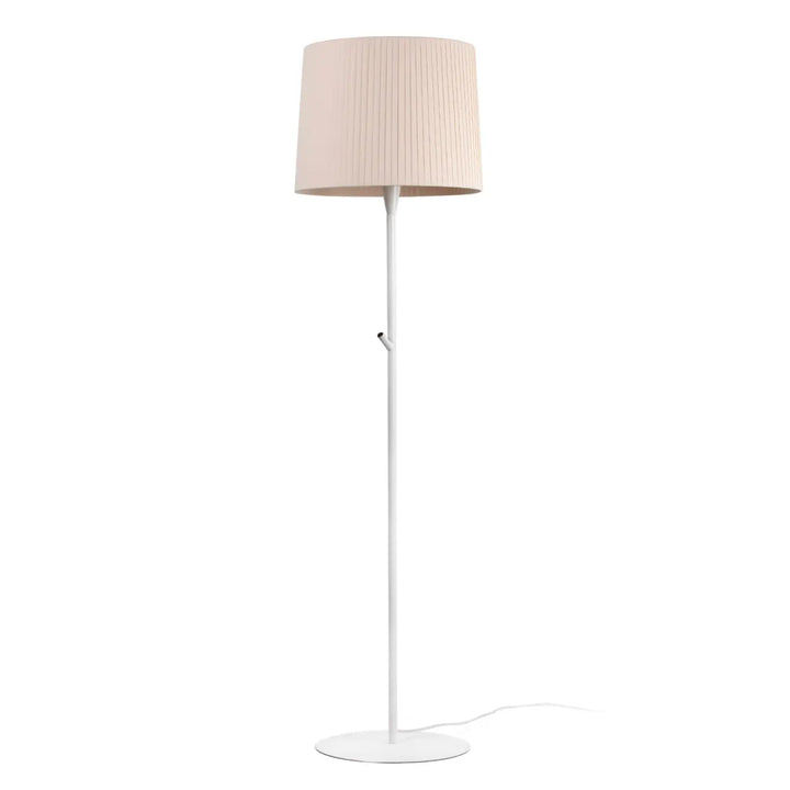 Lampadaire Samba blanc, abat-jour beige, de Faro Barcelona