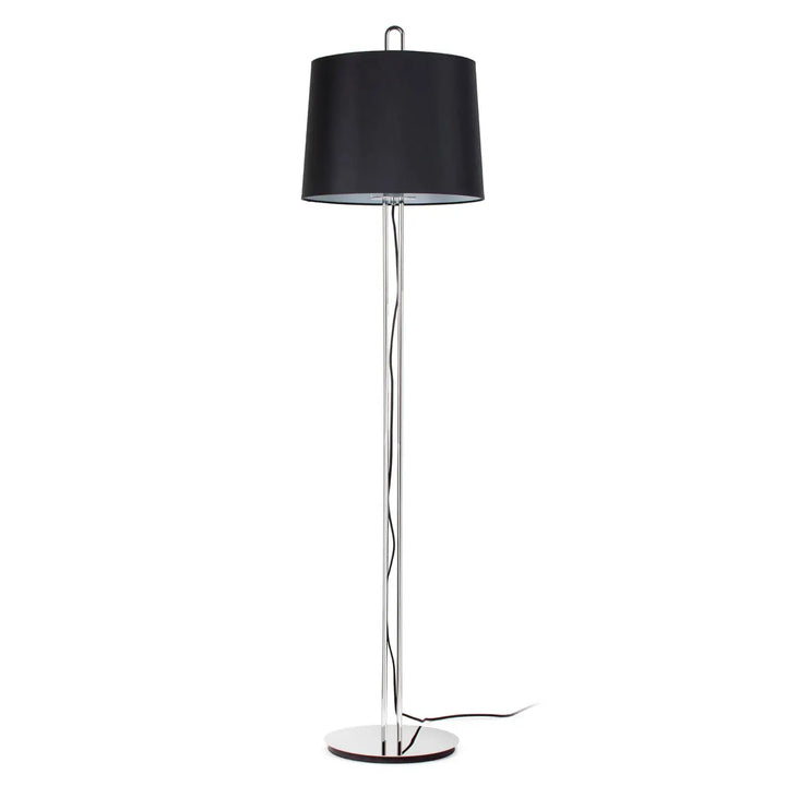 Lampadaire Montreal chromé et abat-jour noir