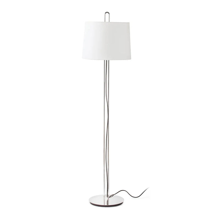 Lampadaire Montreal chromé et abat-jour beige