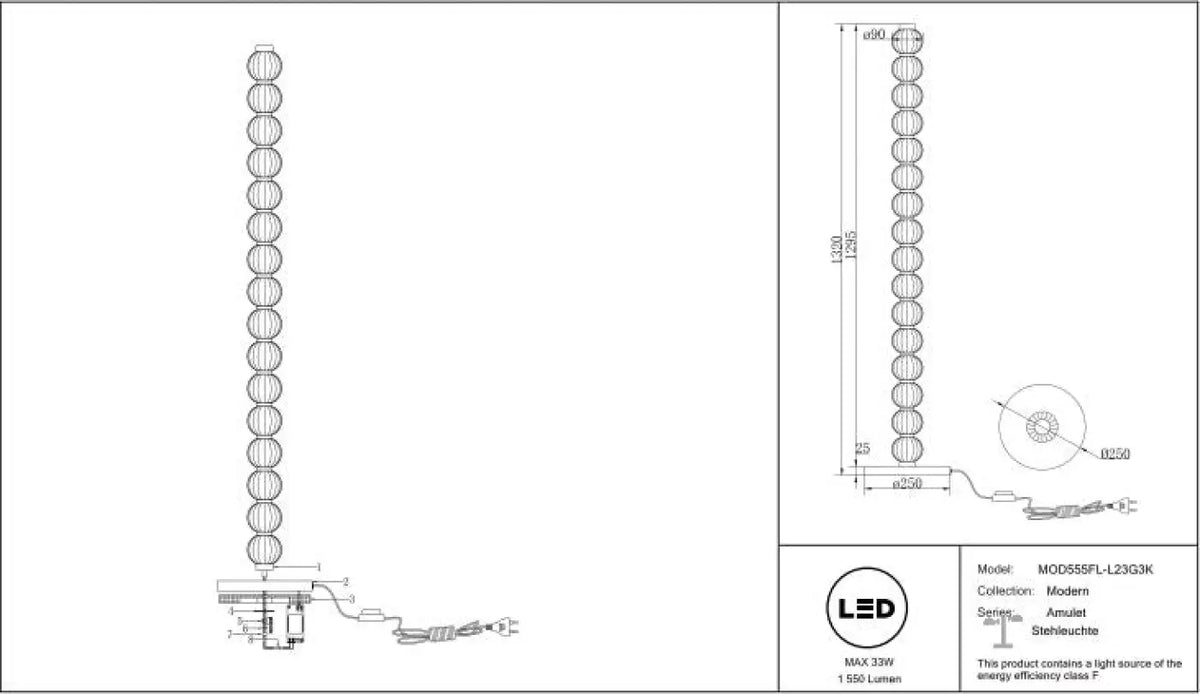 Schéma d'installation du luminaire
