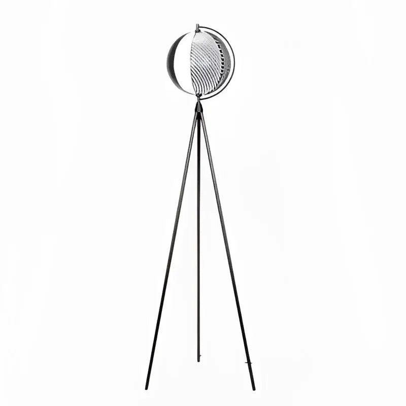 Lampadaire Avec Boule Noir À Motif Spirale Design