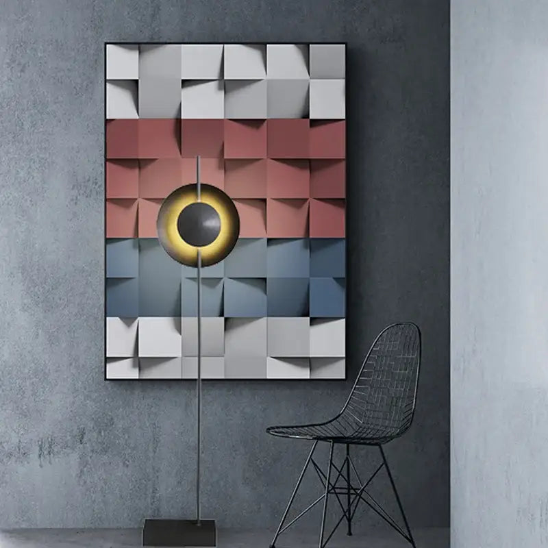 Lampadaire contemporain en métal et globe central moderne