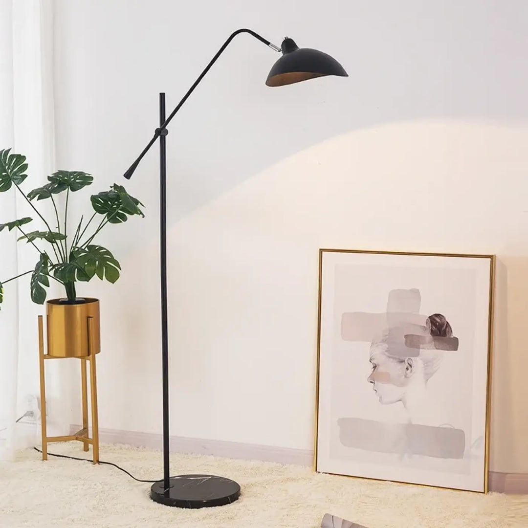 Lampadaire contemporain en métal avec tête orientable style épuré