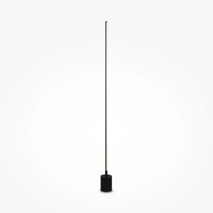 Lampadaire flow en aluminium noir avec base cylindrique minimaliste et lumière réglable tube vertical élégant