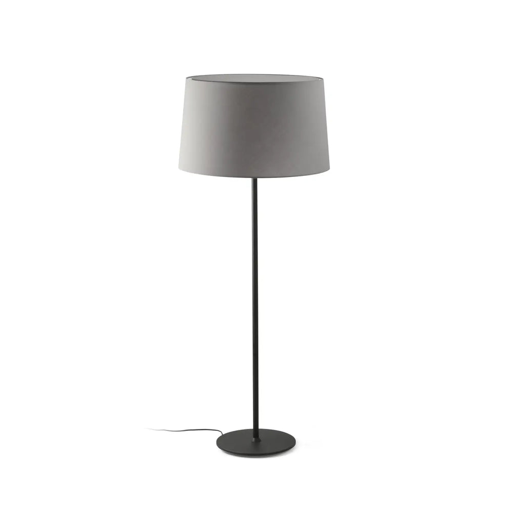 Lampadaire Windsor noir abat-jour gris de Faro Barcelona