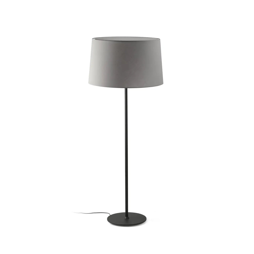 Lampadaire Windsor noir abat-jour gris de Faro Barcelona