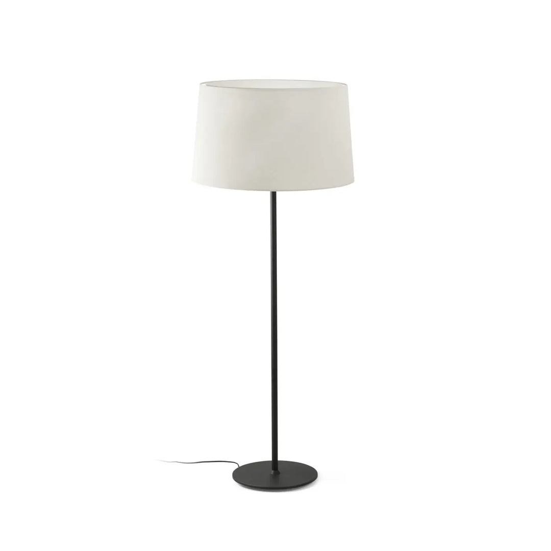 Lampadaire Windsor noir abat-jour en lin de Faro Barcelona