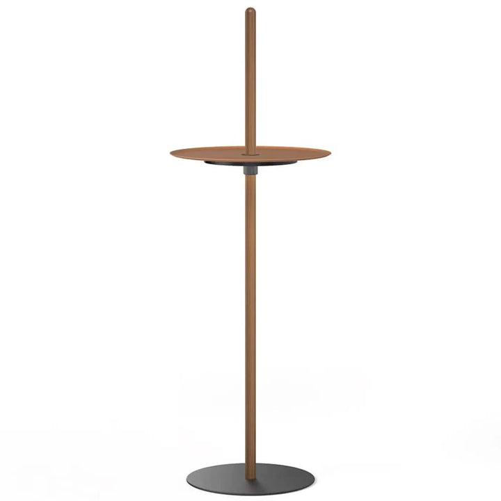 Lampadaire Nivél Guéridon plateau terracotta et noyer