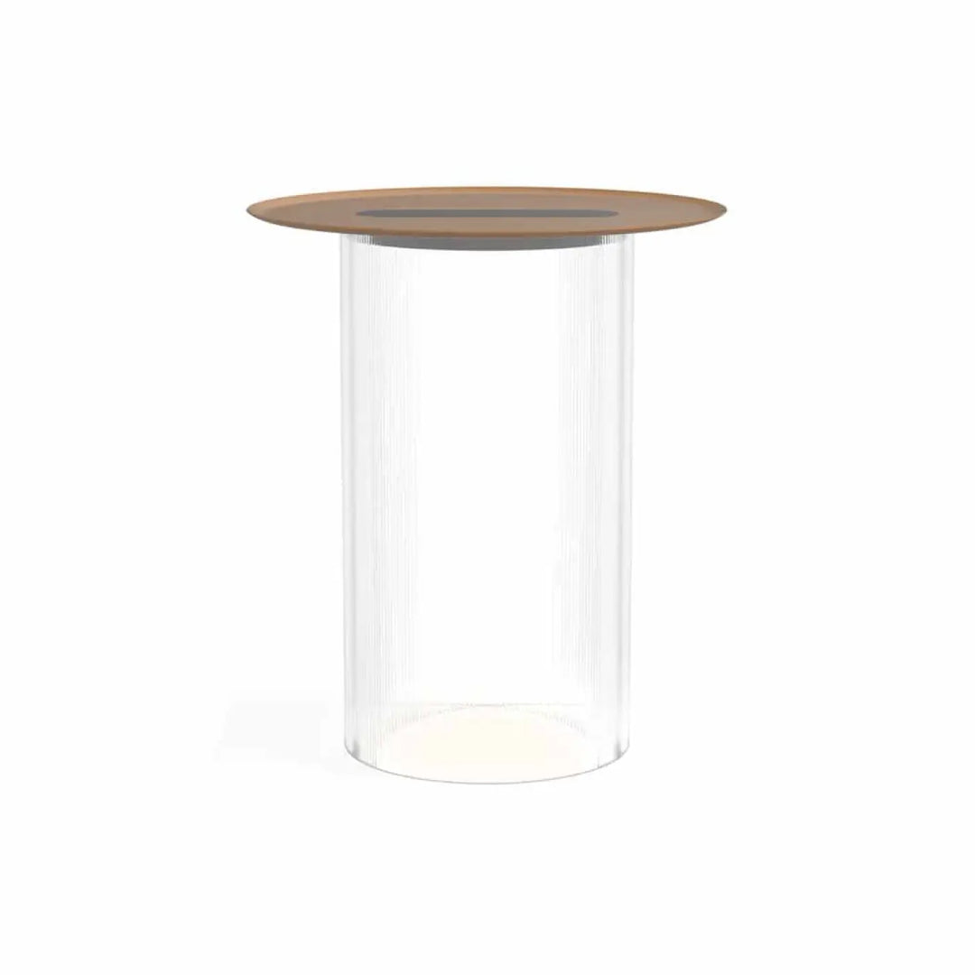 Lampadaire Carousel transparent, plateau terracotta