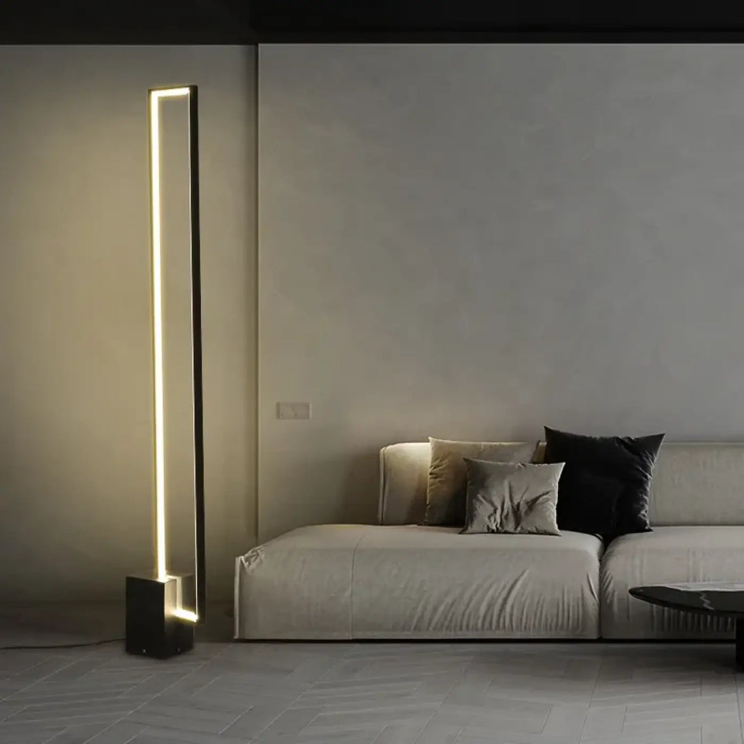 Lampadaire led design contemporain minimaliste noir moderne