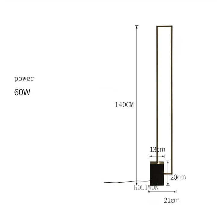 Lampadaire led design contemporain minimaliste noir moderne