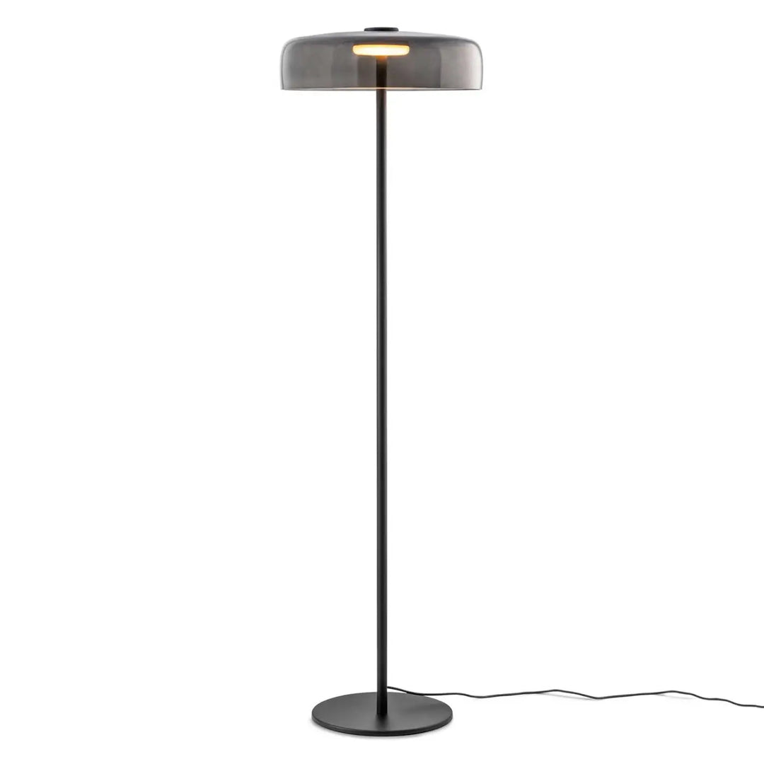 Lampadaire Levels avec diffuseur en verre fumé