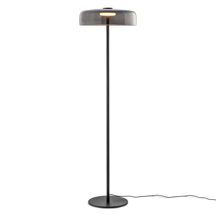 Lampadaire Levels avec diffuseur en verre fumé