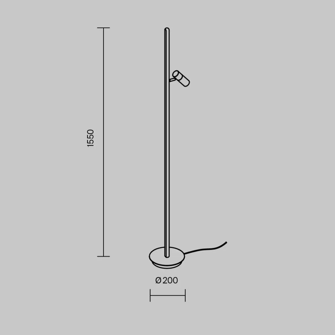 Lampadaire thin led minimaliste avec poteau fin et spot orientable idéal d’un canapé moderne