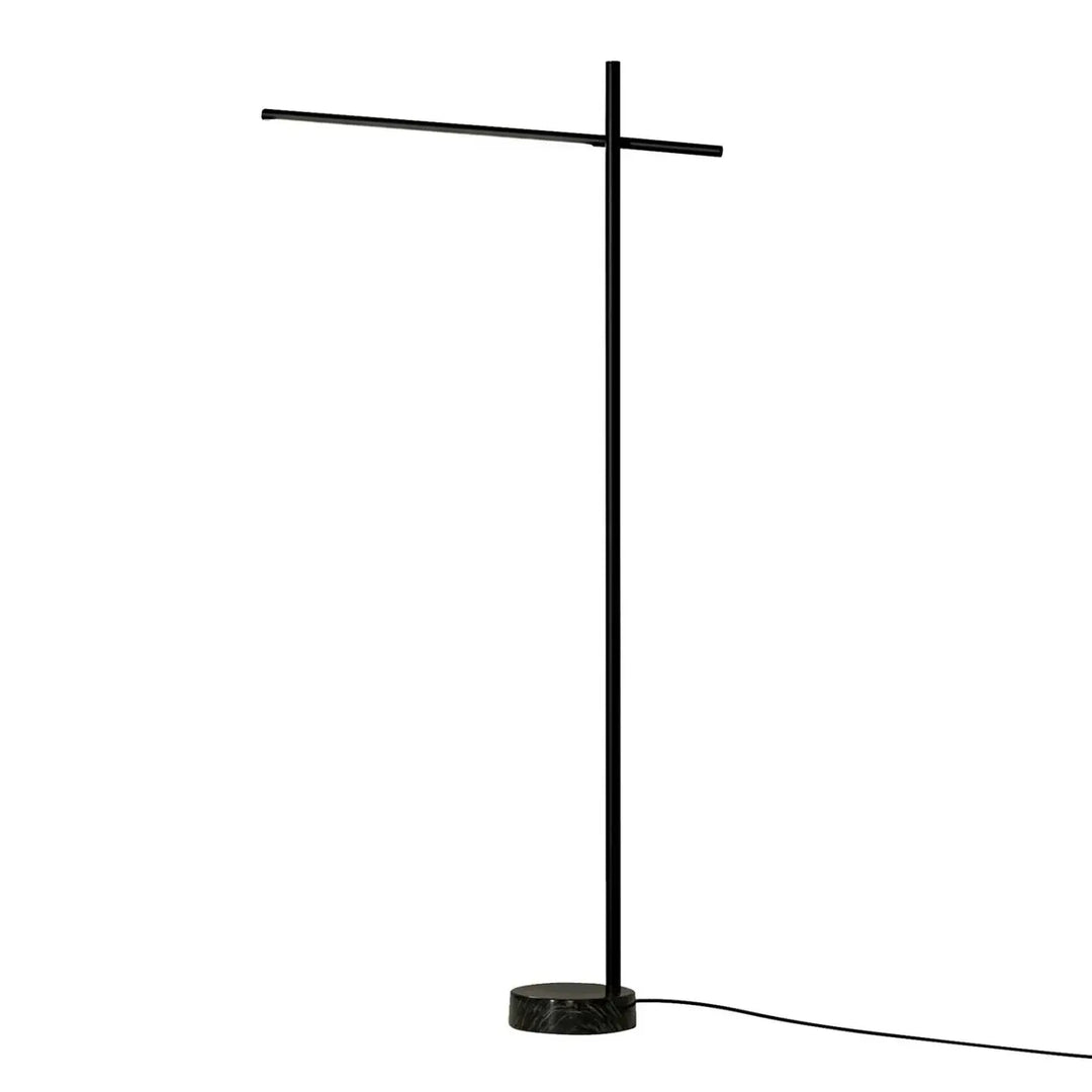 Lampadaire Tubs noir en métal et marbre