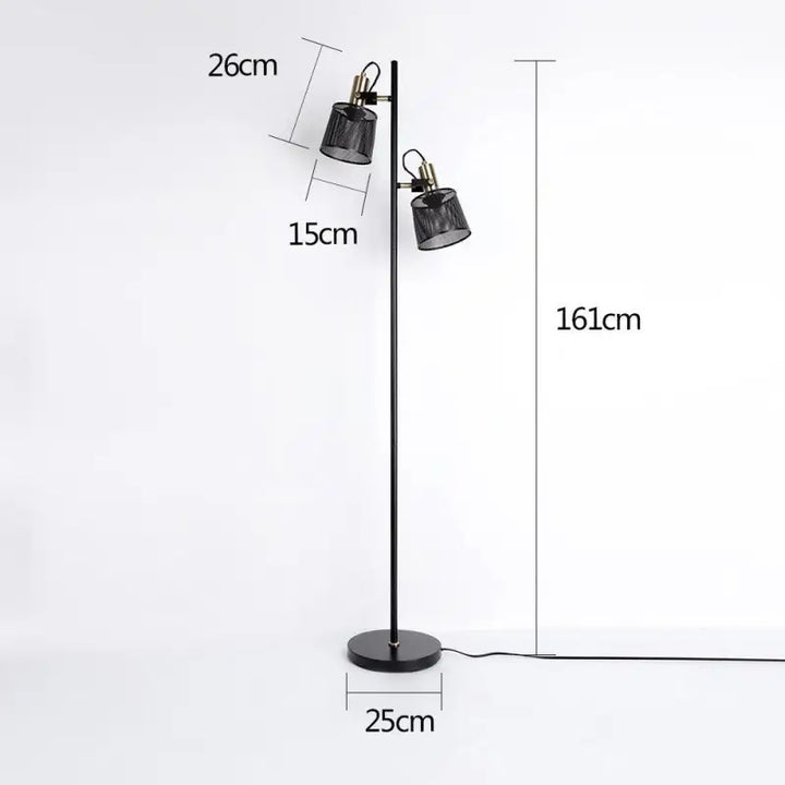 Lampadaire Noir Design avec Structure Cylindrique Inclinée