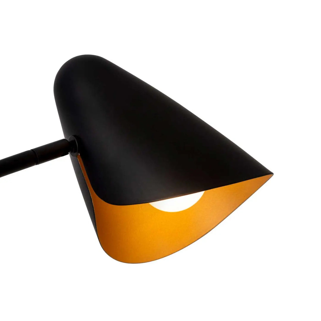 Détail du lampadaire Organic en acier noir
