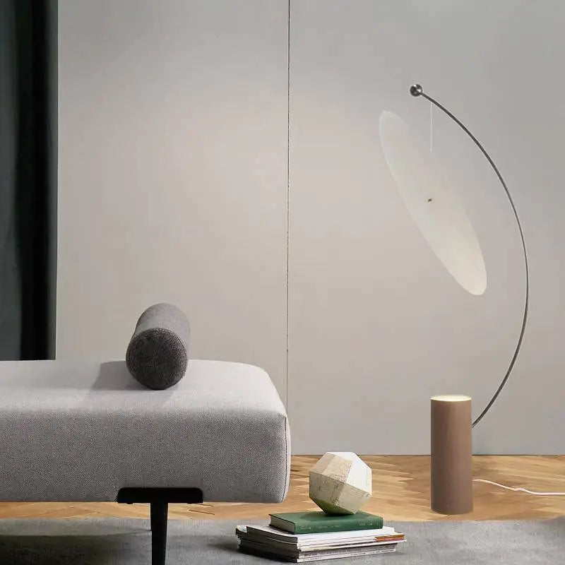 Lampadaire Rond Sur Pied Design Blanc En Aluminium