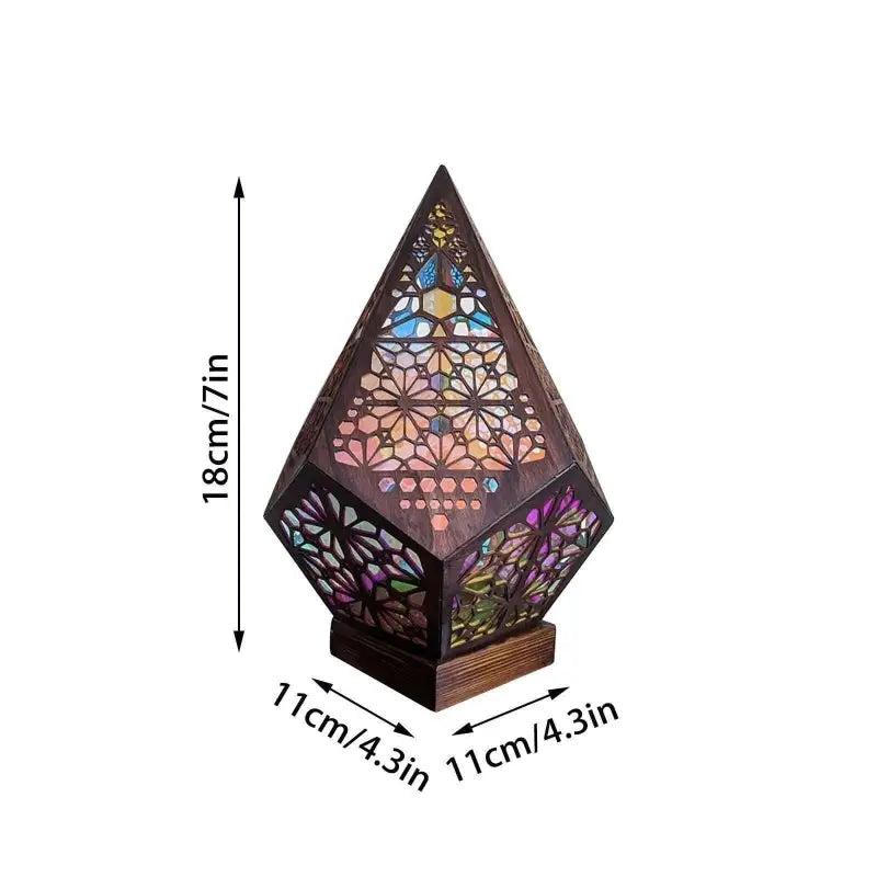 Lampe Bohème À Poser Style Boho En Bois Noir Multicolore