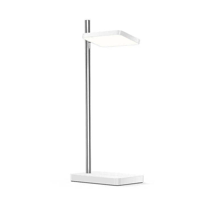 Lampe de bureau Talia blanche à tige argentée