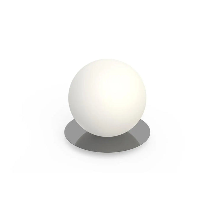 Lampe à poser Bola Sphere grise, globe en verre opale de 25,5 cm