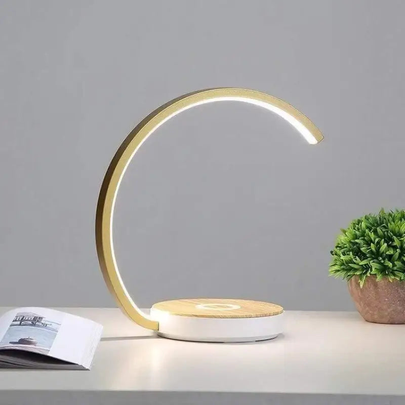 Lampe De Chevet Design LED Courbe Élégante Noir Blanc