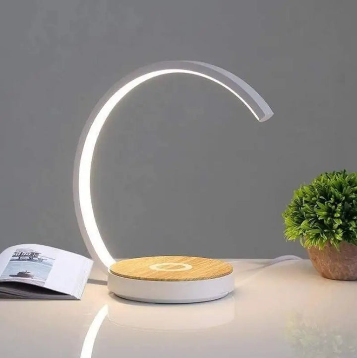 Lampe De Chevet Design LED Courbe Élégante Noir Blanc